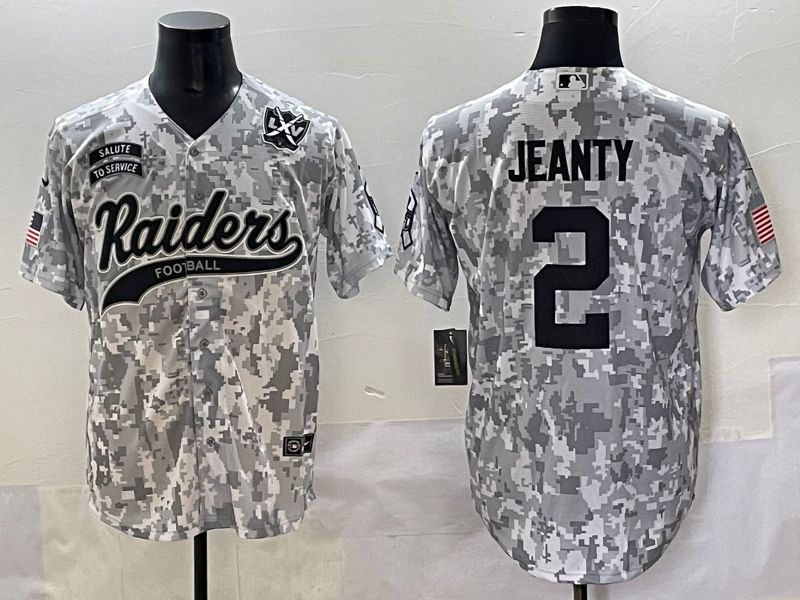 Men 2025 Oakland Raiders #2 Jeanty Camo Joint Name Nike Limited NFL Jersey style 5